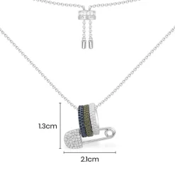 APM Monaco Collier Ajustable Epingle A Nourrice Kaki Et Bleu^ Colliers