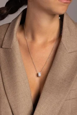 APM Monaco Collier Ajustable Kaleidoscope Avec Pendentif Double Anneaux Serti - Argent^ Colliers