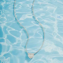 APM Monaco Collier Ajustable Mini Coeur En Nacre - Argent^ Colliers