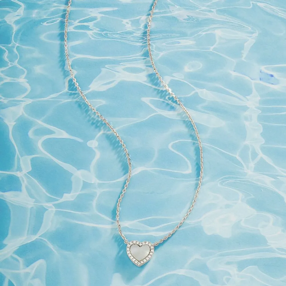 APM Monaco Collier Ajustable Mini Coeur En Nacre - Argent^ Colliers