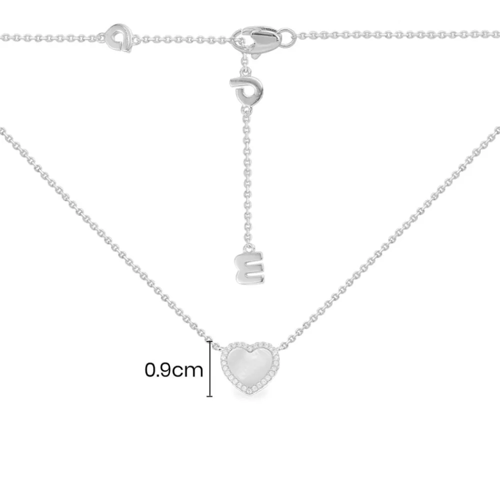 APM Monaco Collier Ajustable Mini Coeur En Nacre - Argent^ Colliers