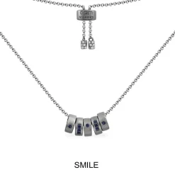 APM Monaco Collier Ajustable Morse Code Smile Bleu^ Colliers