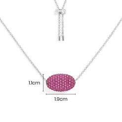 APM Monaco Collier Ajustable Ovale Fuchsia^ Colliers