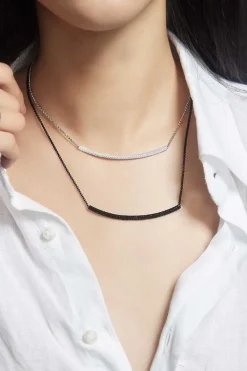 APM Monaco Collier Ajustable Pave Noir^ Colliers
