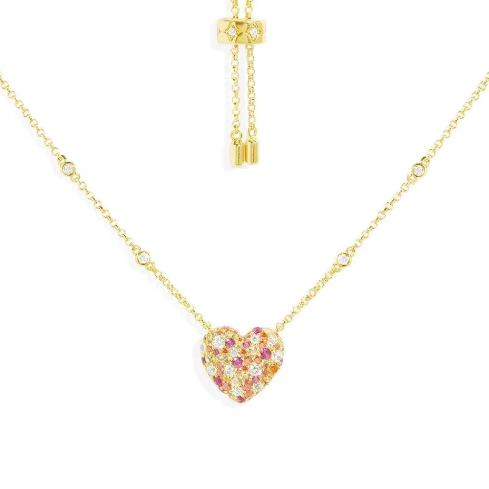 APM Monaco Collier Ajustable Petit Coeur Multicolore^ Colliers