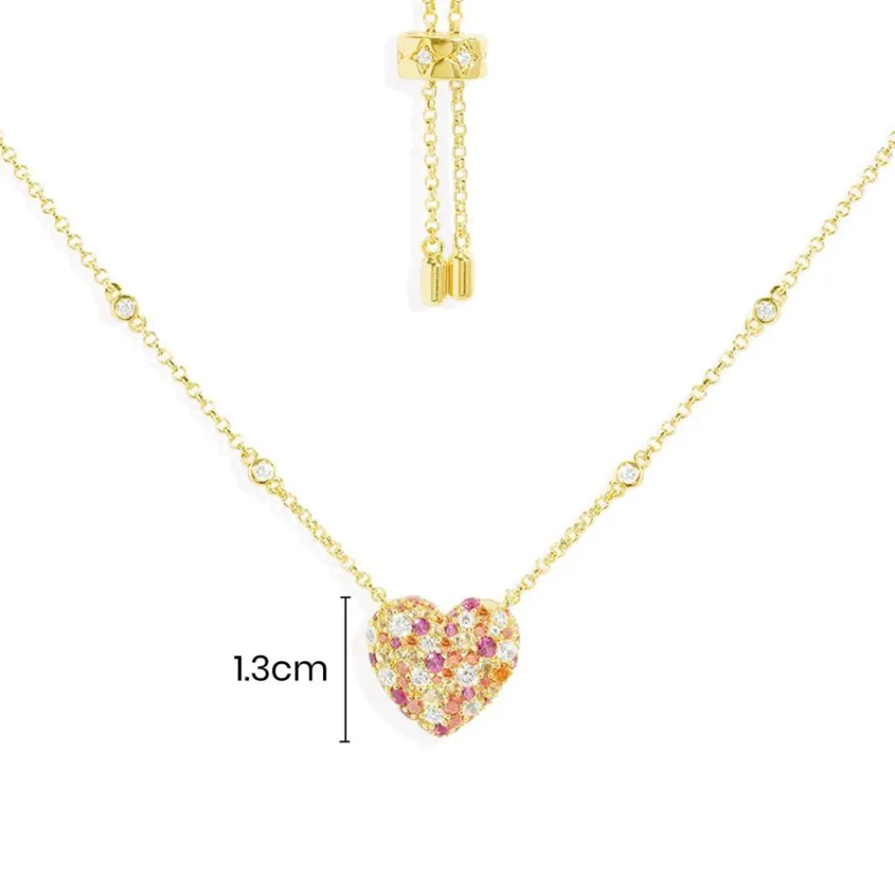 APM Monaco Collier Ajustable Petit Coeur Multicolore^ Colliers