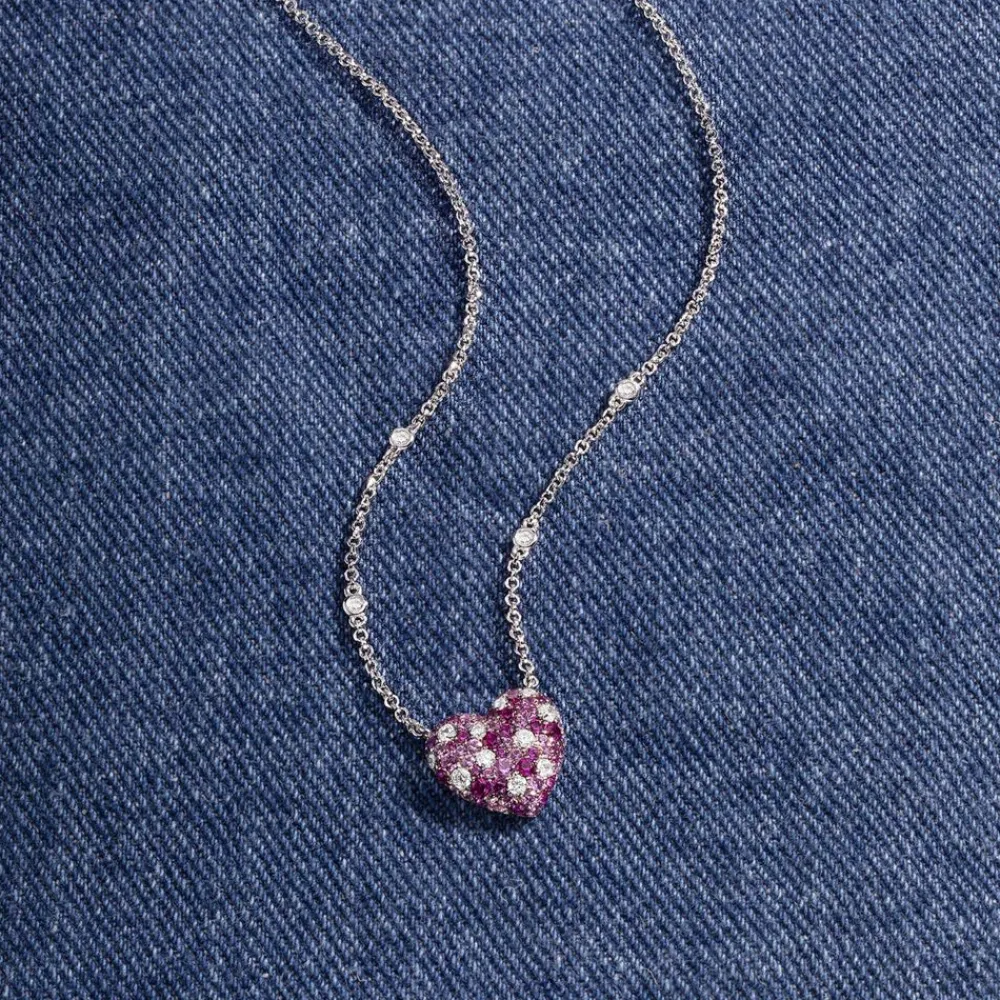 APM Monaco Collier Ajustable Petit Coeur Fuchsia^ Colliers