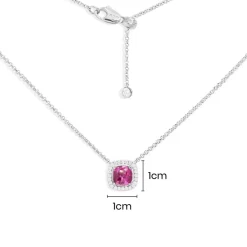 APM Monaco Collier Ajustable Pierre Carree Fuchsia^ Colliers