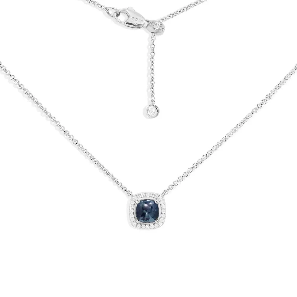 APM Monaco Collier Ajustable Pierre Carree Bleue^ Colliers