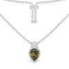 APM Monaco Collier Ajustable Poire Kaki - Argent^ Colliers