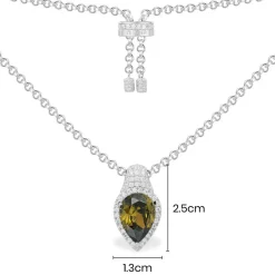 APM Monaco Collier Ajustable Poire Kaki - Argent^ Colliers
