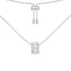 APM Monaco Collier Ajustable Serti Sur 2 Lignes Avec Perles - Argent^ Colliers