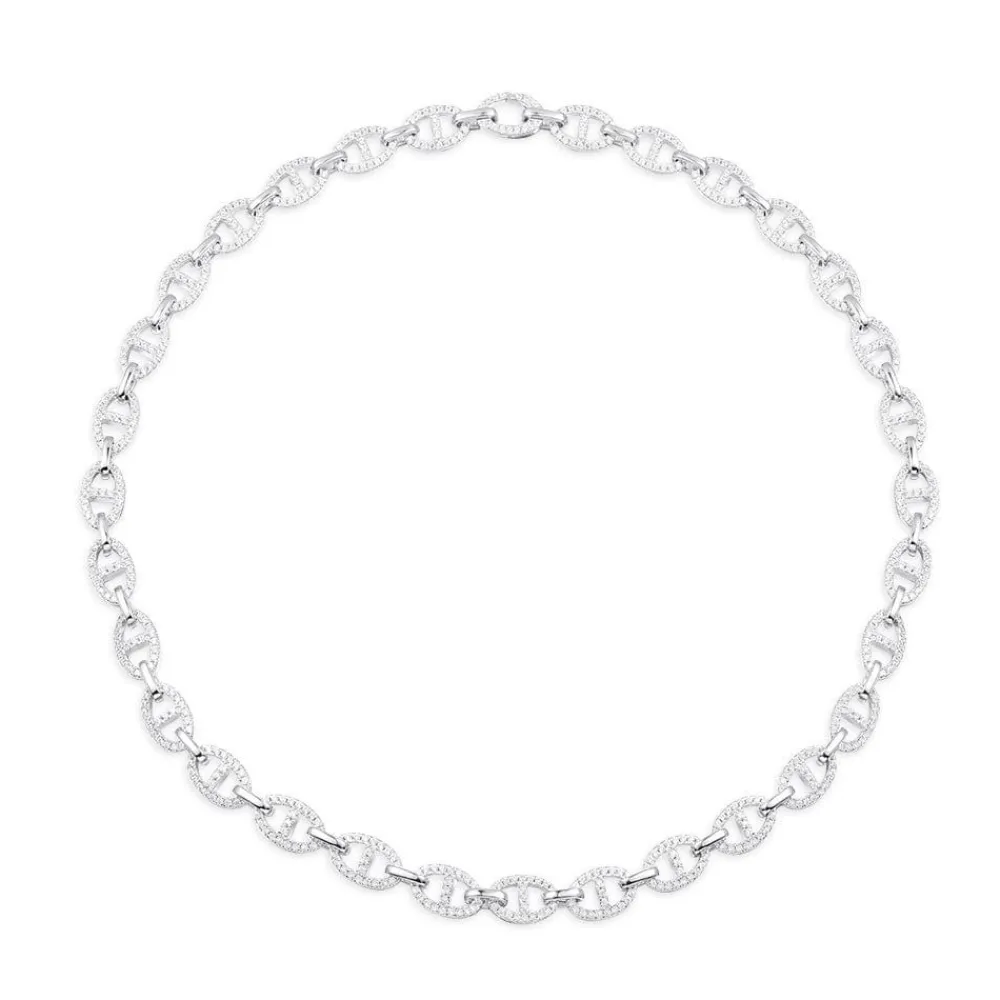APM Monaco Collier Chaine Maille Marine - Argent^ Colliers