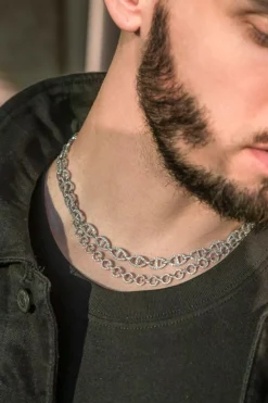 APM Monaco Collier Chaine Maille Marine - Argent^ Colliers