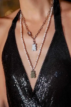 APM Monaco Collier Chaine Yummy Bear Snow (Clip) - Argent^ Colliers