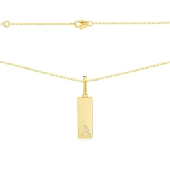 APM Monaco Collier Plaque Alphabet-A - Argent Jaune^ Colliers