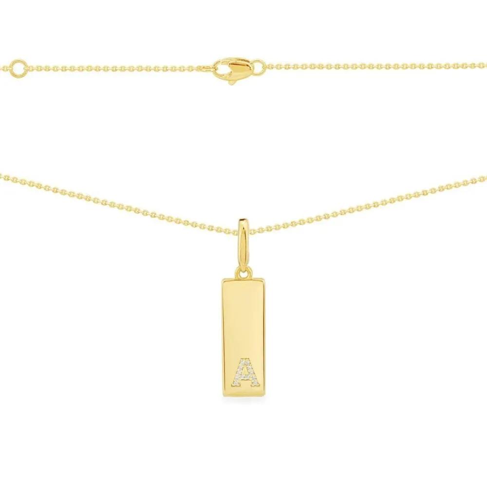 APM Monaco Collier Plaque Alphabet-A - Argent Jaune^ Colliers