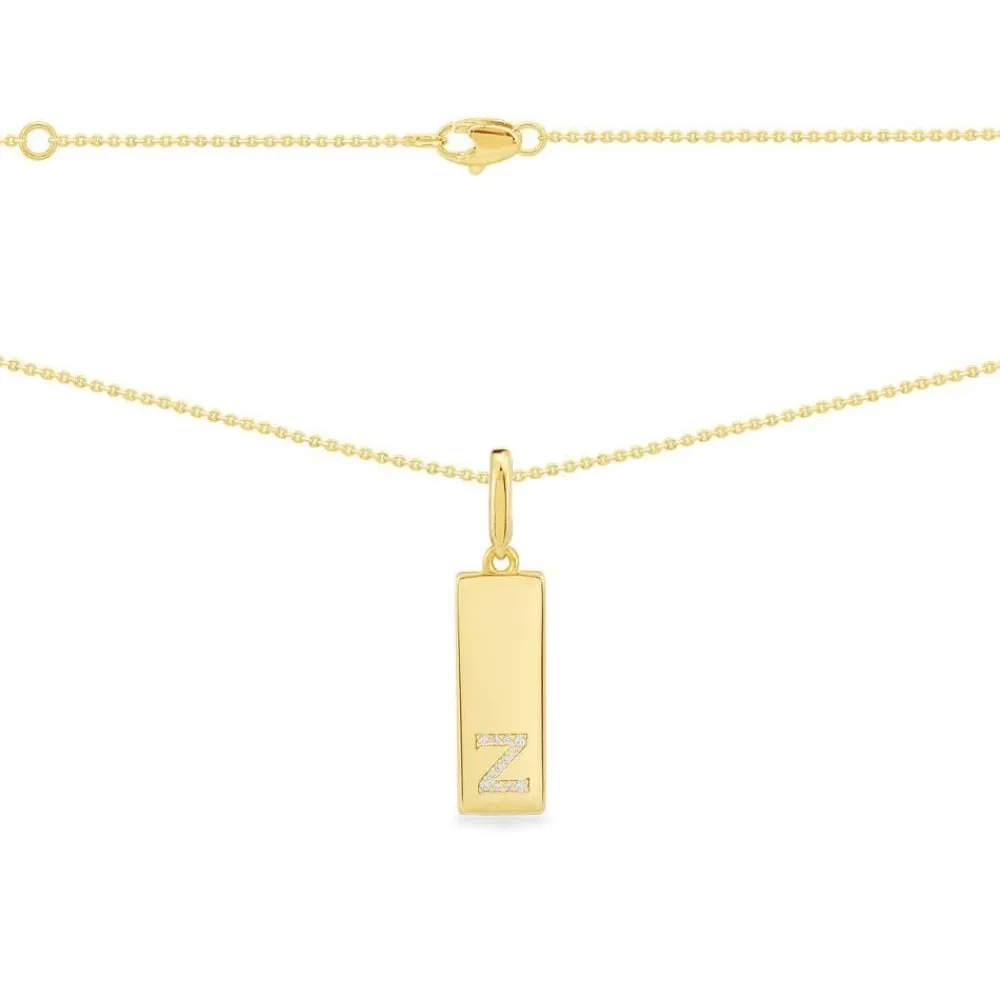 APM Monaco Collier Plaque Alphabet-A - Argent Jaune^ Colliers