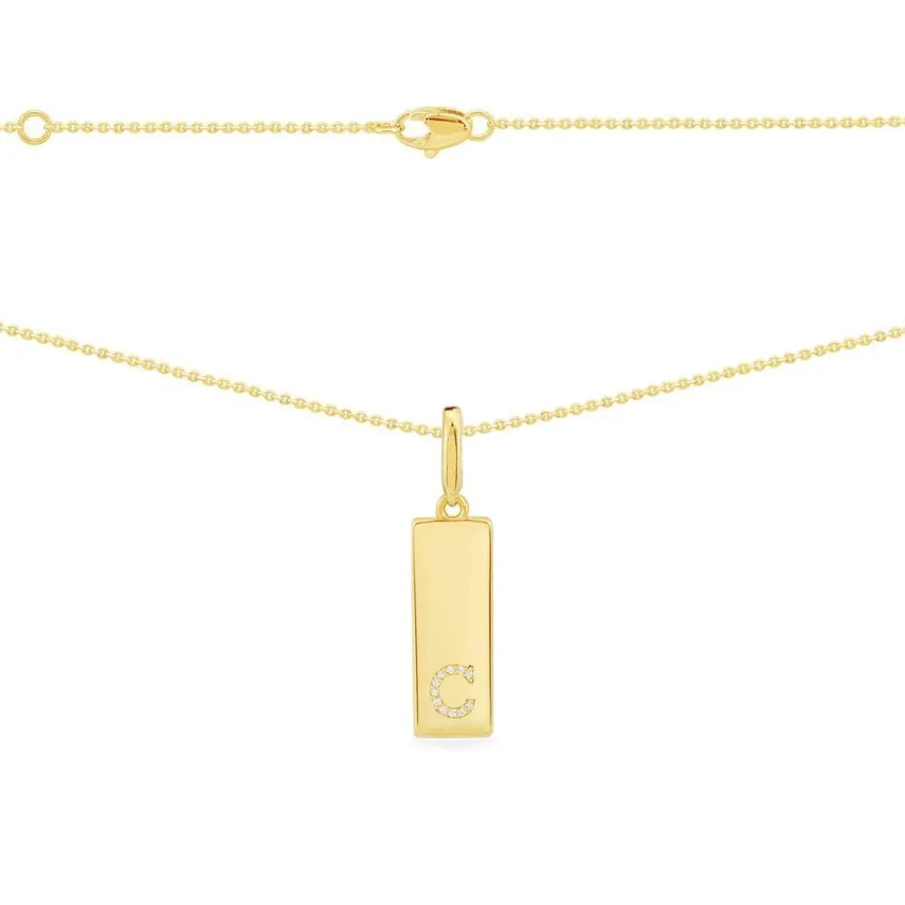 APM Monaco Collier Plaque Alphabet-A - Argent Jaune^ Colliers
