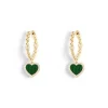 APM Monaco Creoles Avec Coeur Malachite^ Boucles D'Oreilles