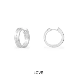 APM Monaco Creoles Code Morse Love - Argent^ Boucles D'Oreilles