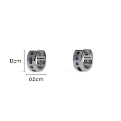 APM Monaco Creoles Code Morse Love Bleues^ Boucles D'Oreilles