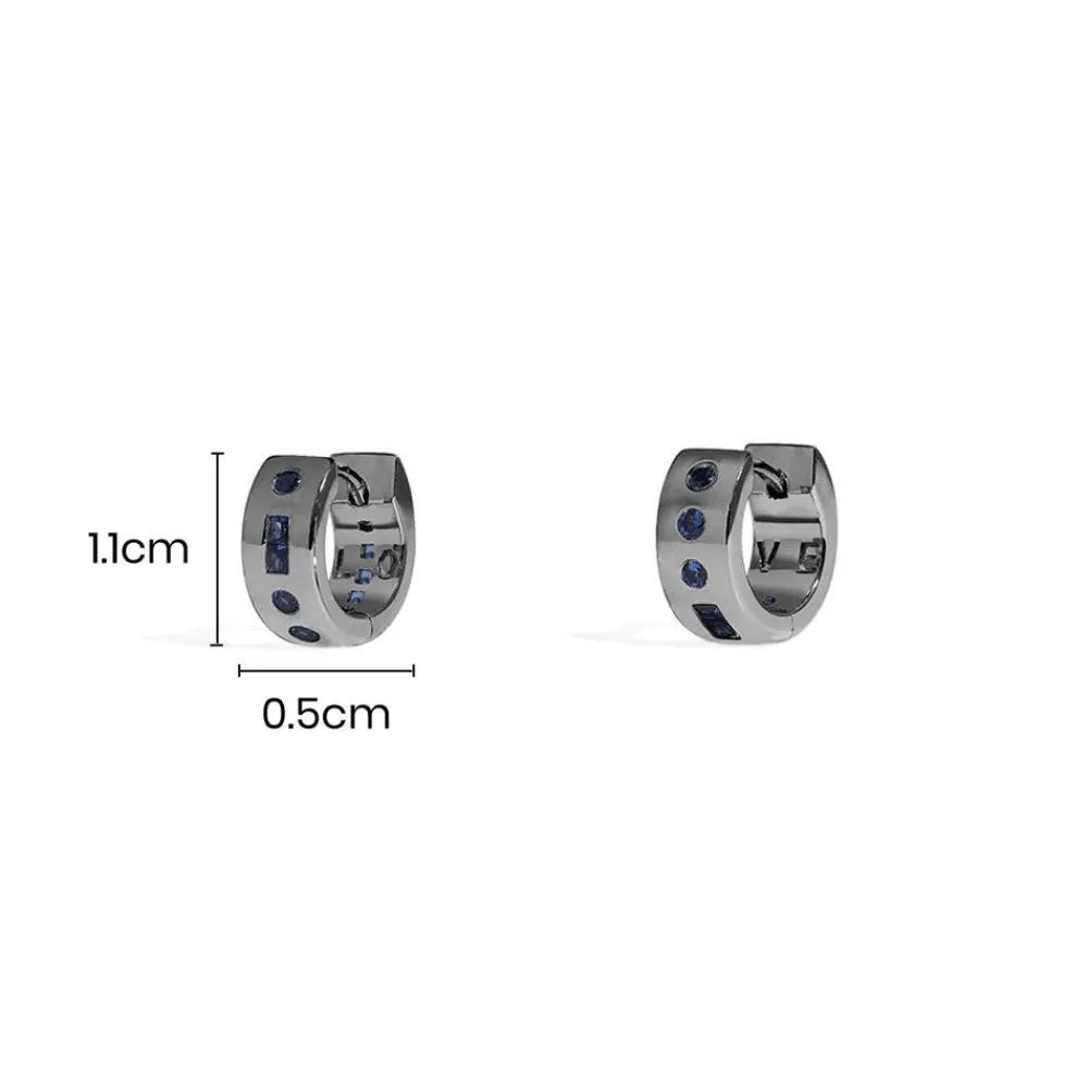 APM Monaco Creoles Code Morse Love Bleues^ Boucles D'Oreilles