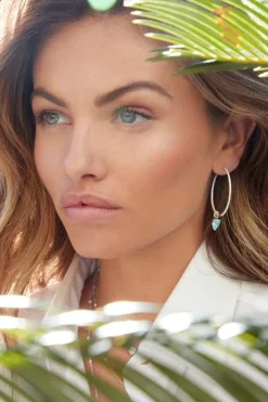 APM Monaco Creoles Coeur Bleu - Argent^ Boucles D'Oreilles