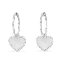 APM Monaco Creoles Coeur En Nacre - Argent^ Boucles D'Oreilles