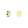 APM Monaco Creoles Coeur Vert Et Blanc^ Boucles D'Oreilles