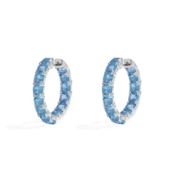 APM Monaco Creoles Eclat Bleu Lagon^ Boucles D'Oreilles