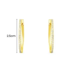 APM Monaco Creoles Fines Pavees^ Boucles D'Oreilles
