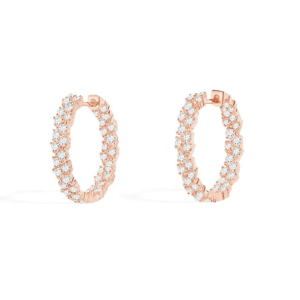 APM Monaco Creoles Pave^ Boucles D'Oreilles