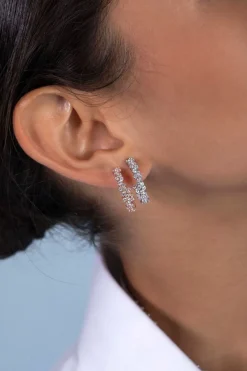 APM Monaco Creoles Pave^ Boucles D'Oreilles