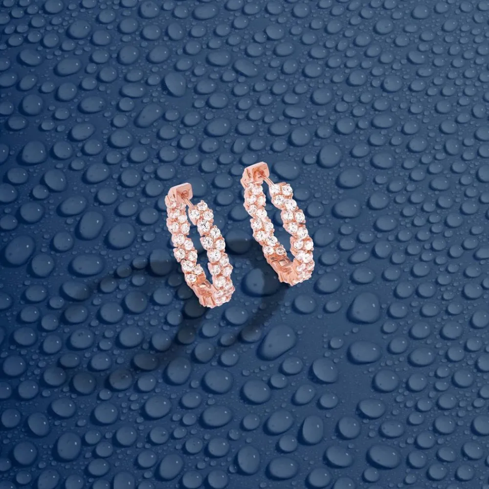 APM Monaco Creoles Pave^ Boucles D'Oreilles