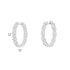 APM Monaco Creoles Pave^ Boucles D'Oreilles