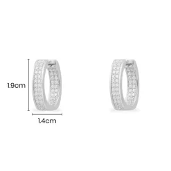 APM Monaco Creoles Pave^ Boucles D'Oreilles