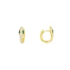 APM Monaco Creoles Serpent Avec Pierres Vertes^ Boucles D'Oreilles