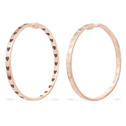 APM Monaco Grandes Creoles Coeur Rouge^ Boucles D'Oreilles