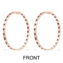 APM Monaco Grandes Creoles Coeur Rouge^ Boucles D'Oreilles