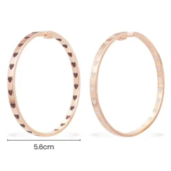 APM Monaco Grandes Creoles Coeur Rouge^ Boucles D'Oreilles