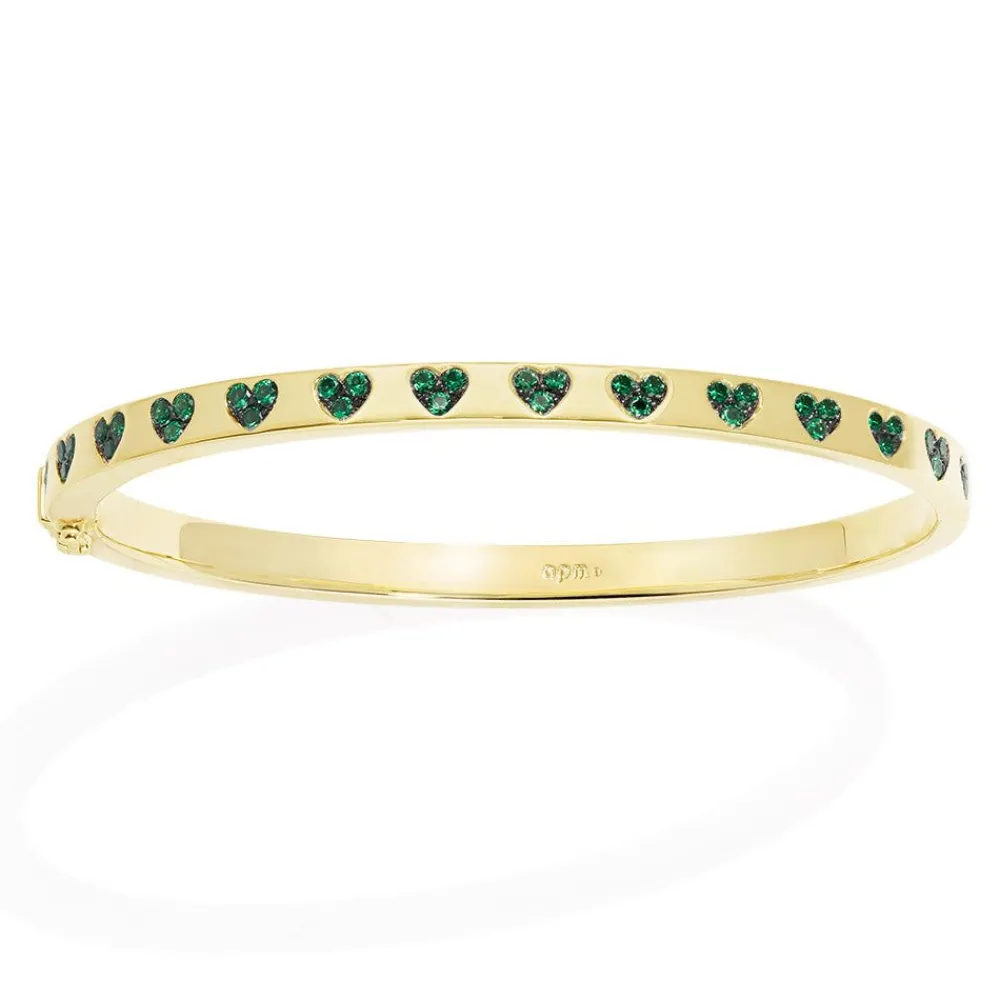 APM Monaco Jonc Coeur Vert Et Blanc^ Bracelets
