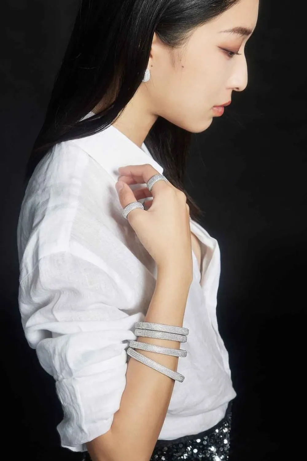 APM Monaco Jonc Pave^ Bracelets