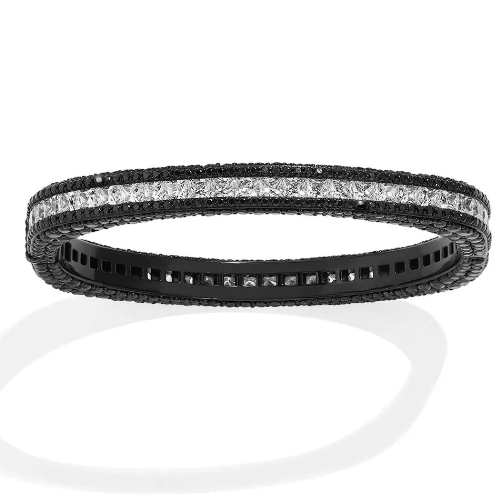 APM Monaco Jonc Pave Noir^ Bracelets