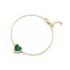 APM Monaco Malachite Heart Adjustable Bracelet^ Bracelets