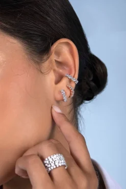 APM Monaco Mini Creoles Pave^ Boucles D'Oreilles