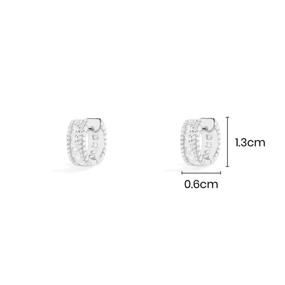 APM Monaco Mini Creoles Pave^ Boucles D'Oreilles