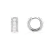 APM Monaco Petites Boucles D'Oreilles En Anneaux Sertis Sur 2 Lignes Avec Perles - Argent^ Boucles D'Oreilles
