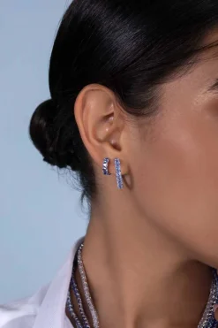 APM Monaco Petites Creoles Eclat Bleu^ Boucles D'Oreilles