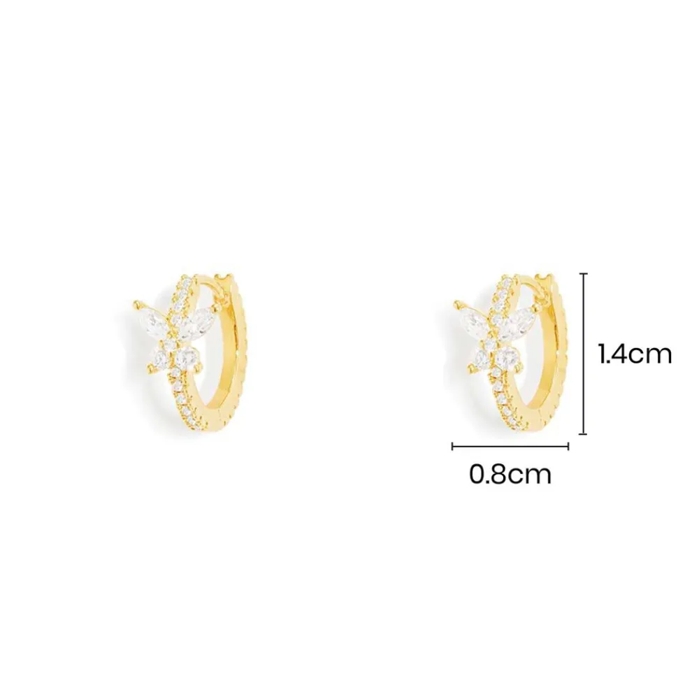 APM Monaco Petites Creoles Papillon^ Boucles D'Oreilles